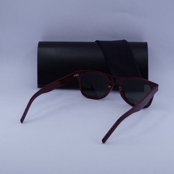 Saint Laurent SL 51 B SLIM 004 Square Sunglasses - Burgundy/Grey - Picture 8 of 8